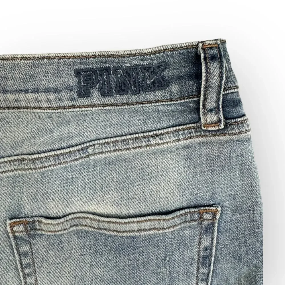 VS PINK Distressed High Waisted Cutoff Faded Jean Shorts Women Size 10